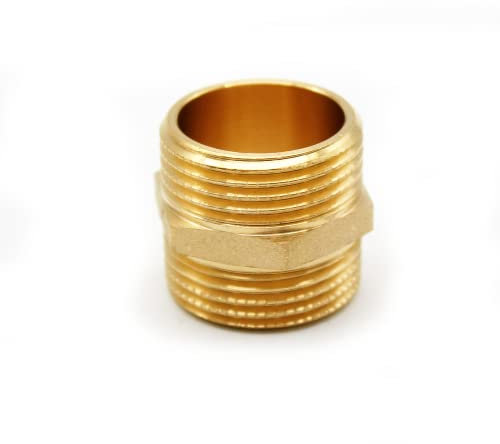 DOJA Barcelona | Raccordi Ottone | Maschio | 1/2 | Riduttore Filettato | Raccordi Idraulici Ottone per Aria, Acqua, Gas, Combustibile, Olio | Nipplo Ottone per Rubinetto per la Circolazione nel Tubo