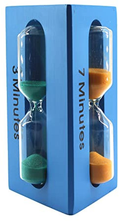 Sablier exquis 3 minutes 5 minutes 7 minutes sablier sablier sablier pour étagère à livres, décoration de la maison, décoration de la maison, cadeau créatif, bleu