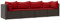 vidaXL Garten Lounge Set 4-TLG., Gartenmöbel Set mit Kissen, Sitzgruppe für Garten Terrasse, Modular Sofa Garnitur Loungemöbel, Braun Poly Rattan