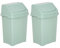 [Set of 2] - High Grade Plastic Swing Flip Top Waste Rubbish Kitchen Bin Dustbin - Silver Sage (25L Swing Bin)