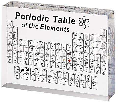 Mocoli Periodensystem Acryl, Periodensystem Echte Elemente, 83 Elements, Periodic Table, Perioden System of Elements Real, Student Geschenk, Geschenk für Chemiker