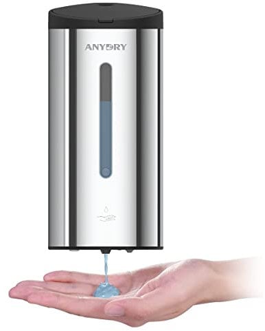 anydry 1205C Seifenspender Automatisch Wandbefestigung 800ml Kommerzieller Automatischer Flüssigseifenspender Wandmontage Polieren