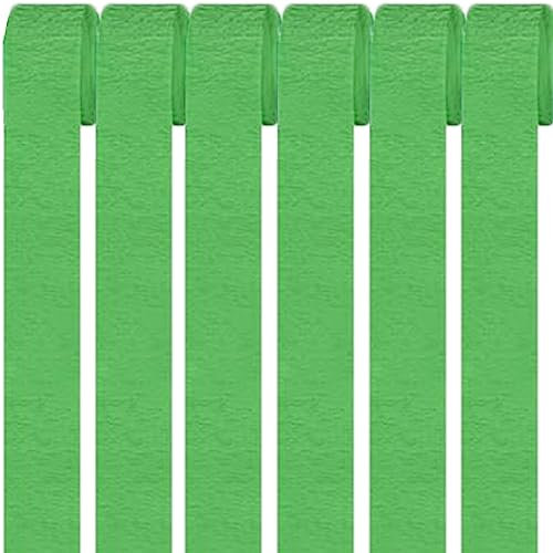 6 Rollen Grün Krepppapier,Regenbogen kreppbänder Hintergrund Luftschlangen Papier Rainbow Crepe Paper Bastelkrepp für Party Dekoration und Handarbeiten Papierkunst