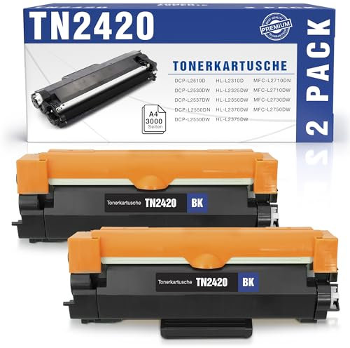 TONER EXPERTE Ersatz für TN 2410 TN 2420 Tonerkartusche Schwarz Kompatibel mit Brother DCP-L2530DW Brother HL-L2350DW Brother MFC-L2710DW Drucker, 2er-Pack