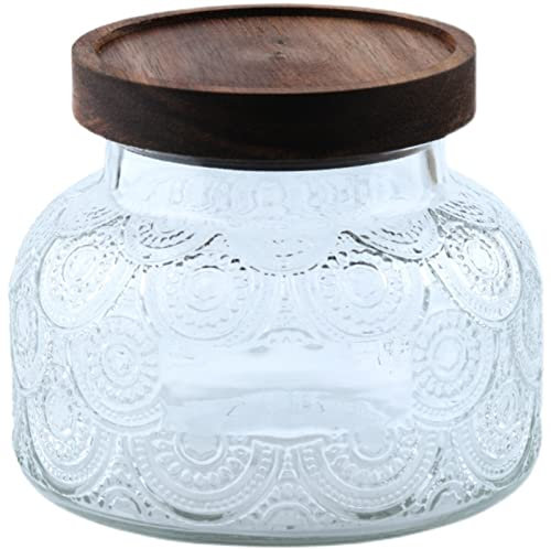 EndyAk Tarro de Cristal Transparente para Almacenamiento de Granos de café, Elegante Recipiente de azúcar para Guardar en la Cocina