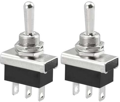 Heschen Interruptor basculante de metal, KN3D-103, 12 V 25 A, SPDT, encendido y apagado, 3 posiciones de 3 pines, para iluminación de salpicadero (2)