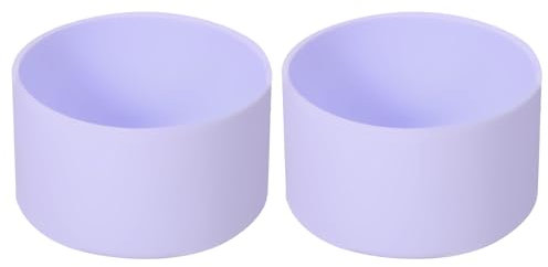sourcing map 2pcs 7.3cm Protective Silicone Boot Sleeve for 12-24 oz, Water Bottle Bottom Anti-Slip Sleeve Cover, Universal Cup Bottom Accessories, Light Purple