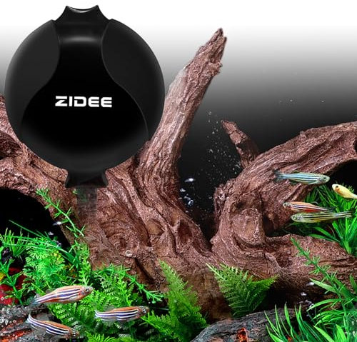 Ossigenatore per Acquario Pompa Acquario, Mini Pompa Ad Aria Silenzio per Acquari di Piccole e Medie Dimensioni - Aeratore per Acquari Silenzioso e Compatto con Valvola di Ritegno, Nero