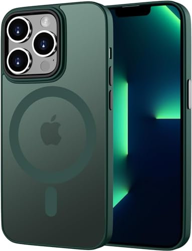 ORDA Magnetic for iPhone 13 Pro Max case Compatible with MagSafe for iPhone 13 Pro Max Phone case with Anti-Fingerprint Protective Cover Frosted Translucent Matte case for 6.7 inch - Green