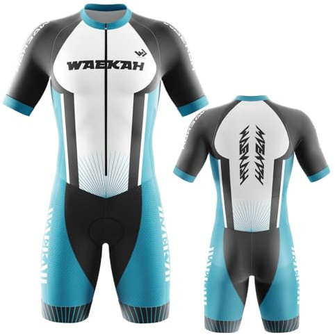 Herren Pro Fahrrad Skinsuit Kurzarm, Triathlon Anzug Herren TriathlonTri Anzug Kompression Skinsuit Gepolstert Einteilig Trisuit Team Radsport-Kits (Type-9,L)