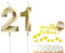 Bolosa 21st Birthday Set - Number 21 Cake Topper, Decorations (Yellow, 21)