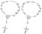 2-Pcs Auto Rosenkranz Rückspiegel Auto Rosenkranz Hängen Personalisierte Auto Kreuz Segen Katholische Auto Medaille für LKW Fahrrad Motorrad Auto Spiegel Hängen Zubehör Innenausstattung (Silber)