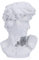 DOVDOV Weiße ausgehöhlte Davidstatue, griechisches Dekor, Davidbüste, dekorative Statue für Zimmer, Büro, Bücherregal, Couchtisch, Schreibtisch, weiße Heimdekoration