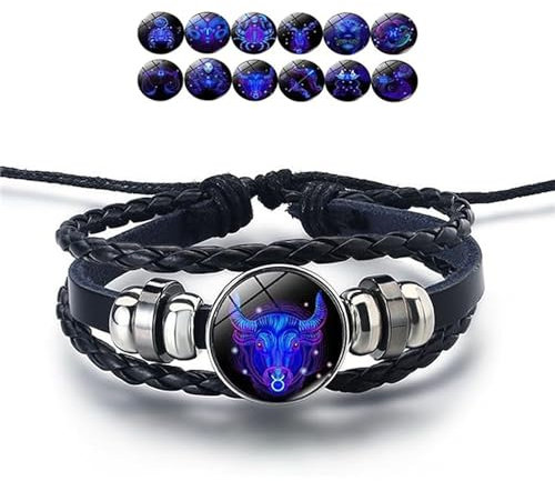 Kitruiy Gleym Bracelet, Gleym Manifestation Bracelet, Zodiac Signs Spirit Bracelet, Zodiac Constellation Universe Spirit Bracelet Birthday Jewelry Gifts for Women Men (Taurus)