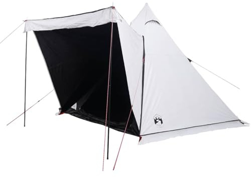 vidaXL Tipi-Familienzelt 6 Personen Weiß Verdunkelt Wasserdicht, Zelt, wasserdichtes Zelt, tragbares Zelt, Gartenzelt, Wanderzelt, Outdoor Zelt