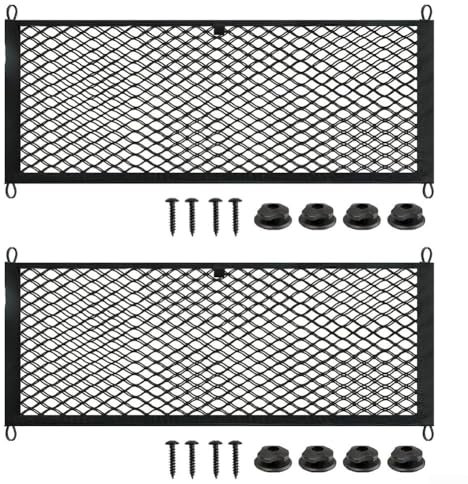 Lot de 2 sacs de rangement élastiques en filet de 45 x 60 cm pour voiture, van, camping-car, caravane, bateau, voiture, solutions de rangement pour téléphone, bouteille d'eau, articles de toilette