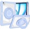 BENTOBEN Shockproof Case for iPad Air 11 inch (2024) M2, iPad Air 6th/5th/4th Generation (2024/2022/2020) Case for Kids, Clear Back Shockproof Protective Cover with Roating Stand Pencil Holder, Blue