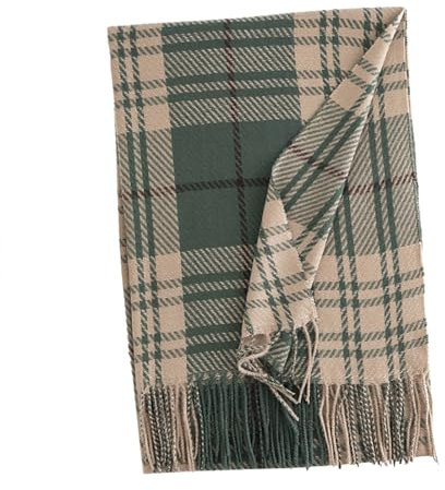 Große Damenhut für Herbst und Winter, kariert, Nachahmung, kalt, warm, Schal, Herrenschal für den Außenbereich, grün, One size