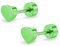 ZDE Titan Damen flach zurück Herz Ohrringe Frauen Nicht-Nickel Ohrringe hypoallergen Knorpel Ohrstecker für empfindliche Ohren einfache klassische 5mm flach Ohrstecker (Heart-Green)