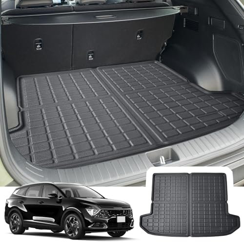 CDEFG Kompatibel mit Kia Sportage NQ5 V 2022-2024 2025 Kofferraumwanne TPE Kofferraummatte Wasserdicht Anti-Staub Wanne Car Cargo Trunk Tray Auto Sportage 2023 Zubehör