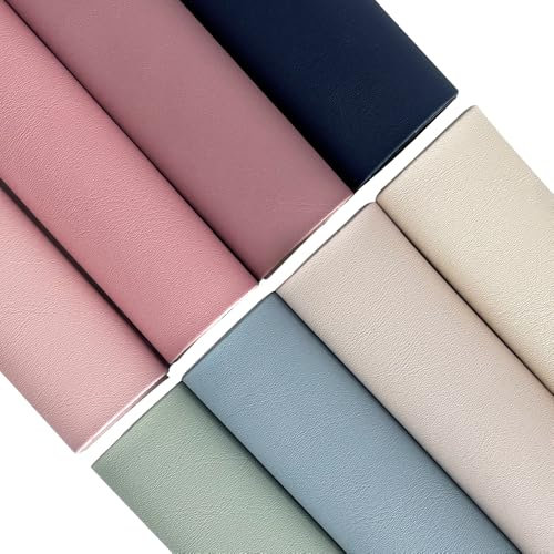 Glattes Kunstleder, 20 x 30 cm, einfarbig, veganes synthetisches Vinyl für DIY-Projekte, 8 Stück