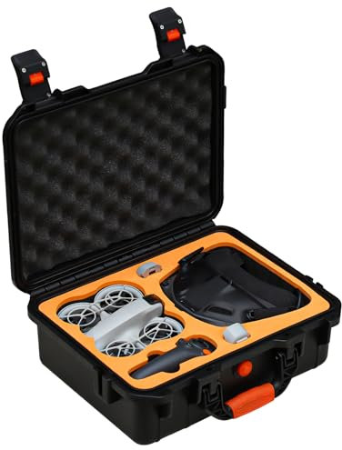 FSIDIWT Neo Goggles N3 Hartschalenkoffer, wasserdicht, harte Tragetasche für DJI Neo Drohnenzubehör, passend für DJI Goggles N3, RC Motion 3 Controller, Akku-Ladegerät-Hub, 6 Batterien