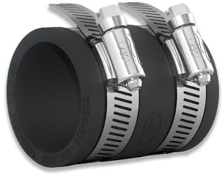 Fernco 2 Flexible Straight Connector (63 mm to 50 mm) - Heavy-Duty EPDM Rubber Pipe Coupling with Stainless Steel Clamps - Leak-Proof, Reusable & Easy Installation