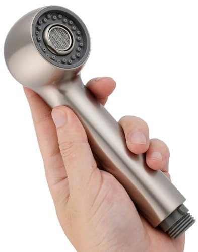 Hibbent Brausekopf Küchenarmatur, Geschirrbrause Ersatzkopf 2 Strahlarten, Badezimmer Wasserhahn Kopf Ersatzteil Küchenarmatur Sprühkopf Küchenarmatur Sprühauslauf, Gebürstetes Nickel