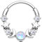 CM Crareesi Mania Moon Star Septum Piercing Schmuck Gold Silber 16G Septum Ringe mit Opal 316L Edelstahl Daith Piercing Schmuck Mond Septum Piercings Helix Daith Ohrring für Frauen, 10 mm, Opal