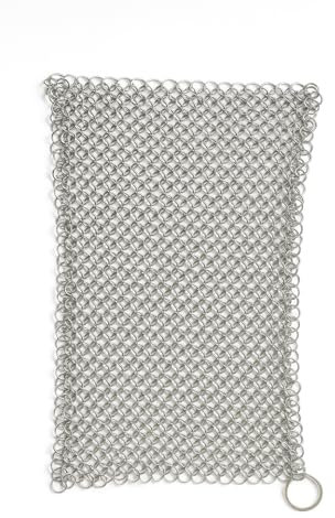 DTDF Cast Iron Scrubber, 8 Inch Stainless Steel Scrubber, Cast Iron Cleaner, Household Chain Scrubber for Cast Iron Pans, Skillet, Pot, Dutch Ovens Chainmail Scrubber,Multipurpose Wire Dishwashing