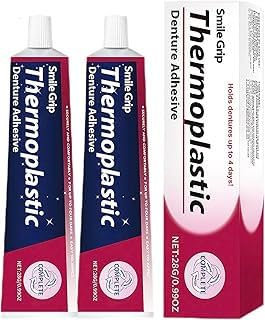 2X Thermoplastischer Zahnprothesenkleber, 28g Haftcreme Extra-super-stark Für Die Dritten, Prothesenkleber Lose Ober- Und Unter, Zur Verbesserung Der Passform Der Prothese