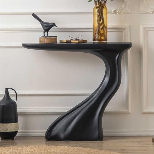 WTIWJY Console de Style Industriel, Table Console Derrière Le Canapé, Console étroite décorative pour Couloir, canapé, Couloir, Foyer, comptoir de Cuisine, entrée(Black)