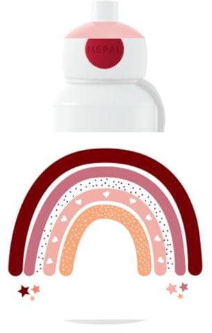 Mepal Trinkflasche Pop-up Campus - Wasserflasche für Kinder - Regenbogen - Auslaufsichere Flasche für die Schule - Wiederverwendbar - BPA-frei & Spülmaschinenfest - 400 ml - Rosa