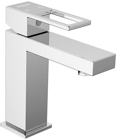 Robinets de salle de bain Hurran chromé mitigeur de lavabo monocommande