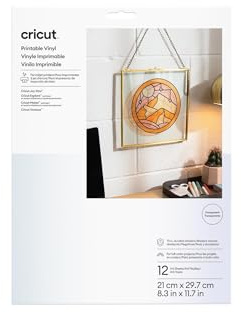 Cricut Printable Vinyl, 12 Sheets, Transparent, A4 (21cm x 29.7cm) Maker Explore Joy Xtra Machines