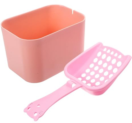 BAZEITFLOW Wiederverwendbare Katzenstreuschaufel mit Eimer Robuste Katzenschaufel Verschleißfest Leicht mit Hohlem Design zum Effizienten Sandsieben Langlebiges Katzenstreu Reinigungsset