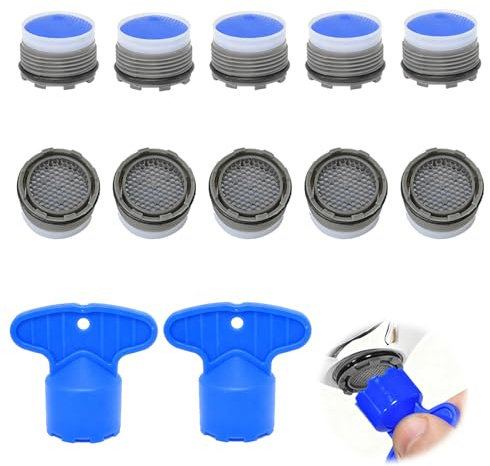 10 Stück Perlatoren für Wasserhähne, Wasserhahn Sieb M18.5 mit zwei Schraubenschlüsseln Spritzschutz Wasserhahn Perlator für die Meisten Wasserhähne
