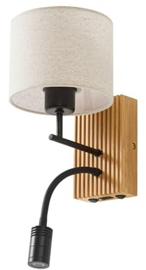 Lucande Wandleuchte, Wandlampe Innen Lieske (Modern) in Creme aus Textil (1 flammig E27) - Wandleuchten Wandstrahler Wandbeleuchtung Schlafzimmer/Wohnzimmer Wohnzimmerleuchte