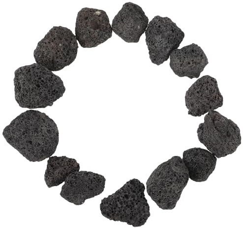 SOIMISS Fish Tank Volcanic Rock and Fire Pit Stones for Gas Grills, Black Natural Pebbles for Wedding Decorations and Potted Plants, 400g Bag