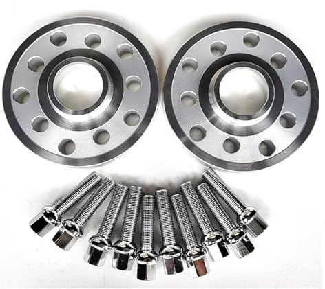 Spurverbreiterung Für VW Für Golf/Für Bora/Für Polo 0,6'' 15mm Dicke Automotive Hub Centric 57,1mm 5x100 5x112 Spurverbreiterungen Distanzscheibe Räder(Silber)