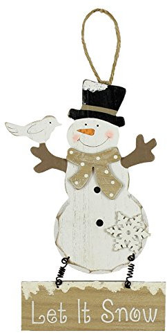 Weihnachtsdekoration Schneemann-Schild Merry Christmas – Let it Snow