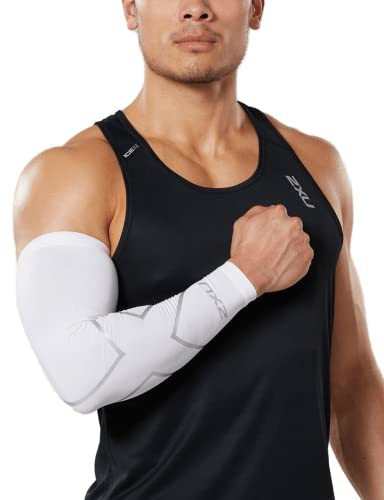 2XU Kompressions-Armschutz (einzeln), weiß/silber, groß