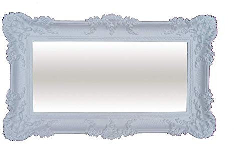 Lnxp XXL WANDSPIEGEL BAROCKSPIEGEL Weiß 96x57 ANTIK BAROCK REPRO Shabby CHIC FLURSPIEGEL SCHMINKSPIEGEL 75SP