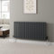 DuraTherm® 600 x 1212mm Anthracite Grey Horizontal Designer Radiator Single Column Flat Panel Modern Central Heating Panels Bathroom Radiators