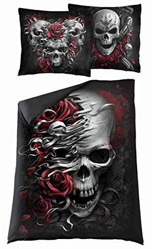 Spiral - Skulls N' Roses - Single Duvet Cover + UK And EU Pillow case - L