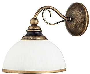 Licht-Erlebnisse Wandleuchte aus Metall & Glas in Shabby Braun Antik E27 Jugendstil für Wohnzimmer Schlafzimmer Innen Wandlampe Beleuchtung Treppenhaus