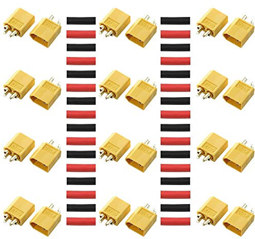 YIXISI 12 PCS XT60, XT60 Male Female Bullet Connectors, pour Voiture RC/Bateau/Batterie LiPo