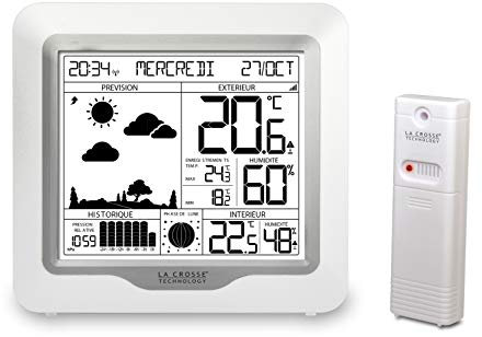 La Crosse Technology WS6823WHI-SIL station météo, Blanc/Argent