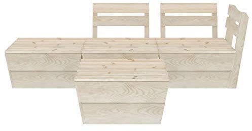 Tidyard 4-TLG. Garten-Paletten-Lounge-Set Loungemöbel Terrasse Ecksofa Terassenmöbel Modulares Palettensofa Eckteil Gartenset Imprägniertes Fichtenholz