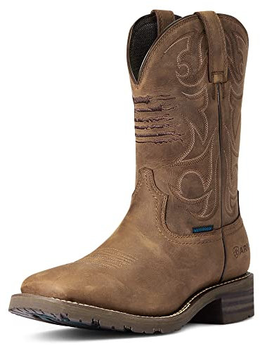 ARIAT Hybrid Patriot Stivali Western Impermeabili, Uomo, Effetto Marrone Usato, 44.5 EU